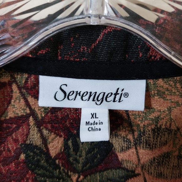 Vintage Serengeti Fall Leaf Print Tapestry Lightweight Basic Plus Size Blazer XL - Picture 9 of 10